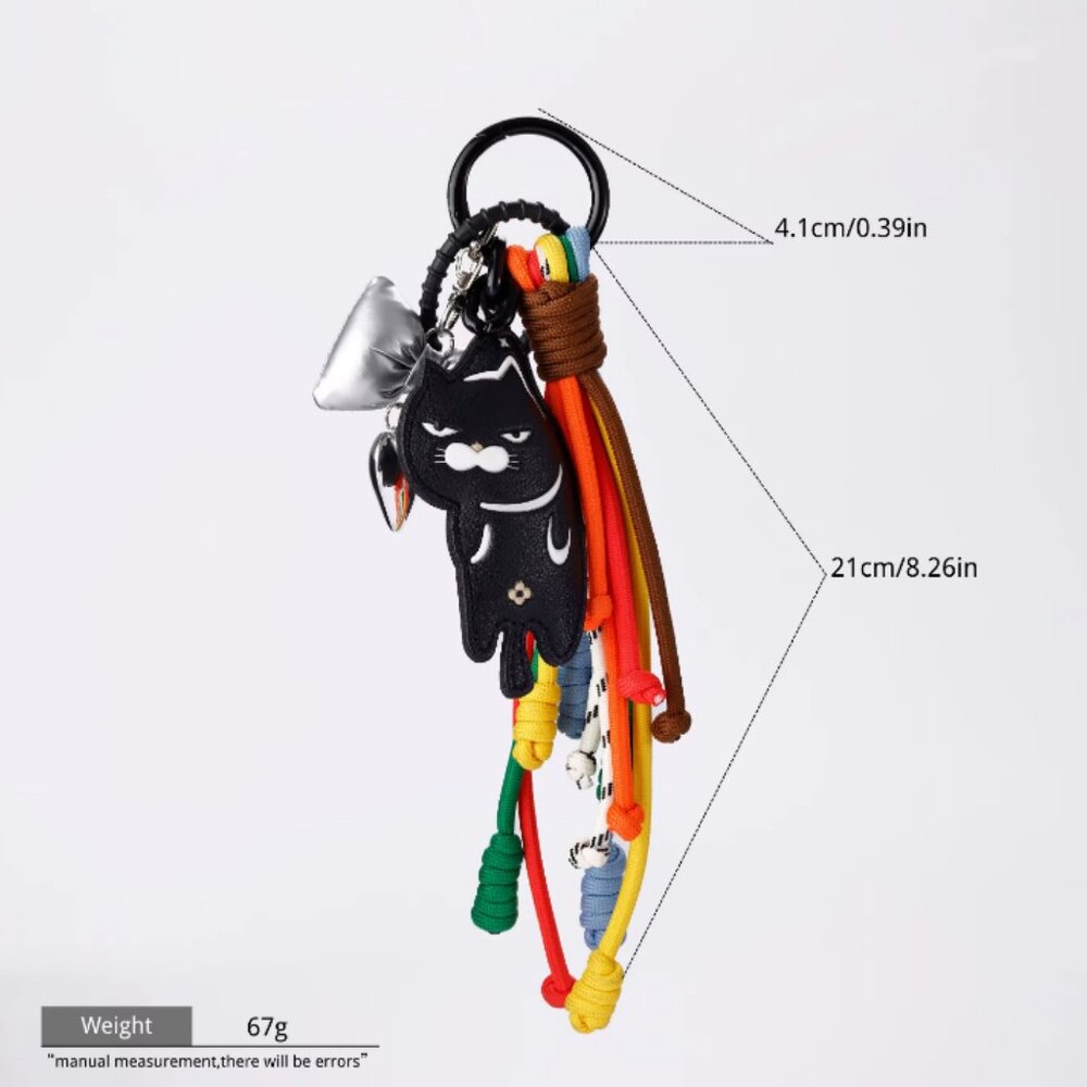 Black Cat Dangle Keychain Bag Charm
